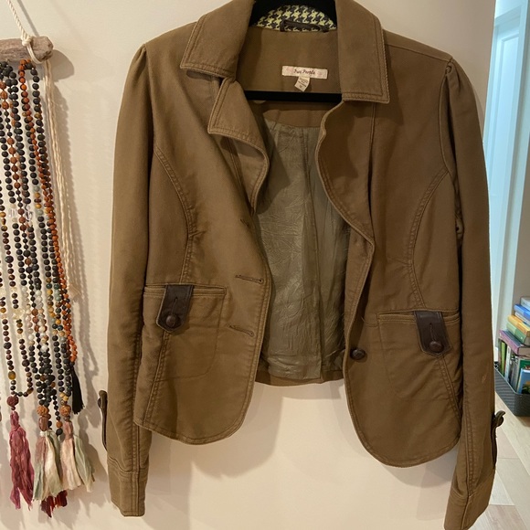 Free People Olive Jacket - Size 12 - Picture 1 of 3